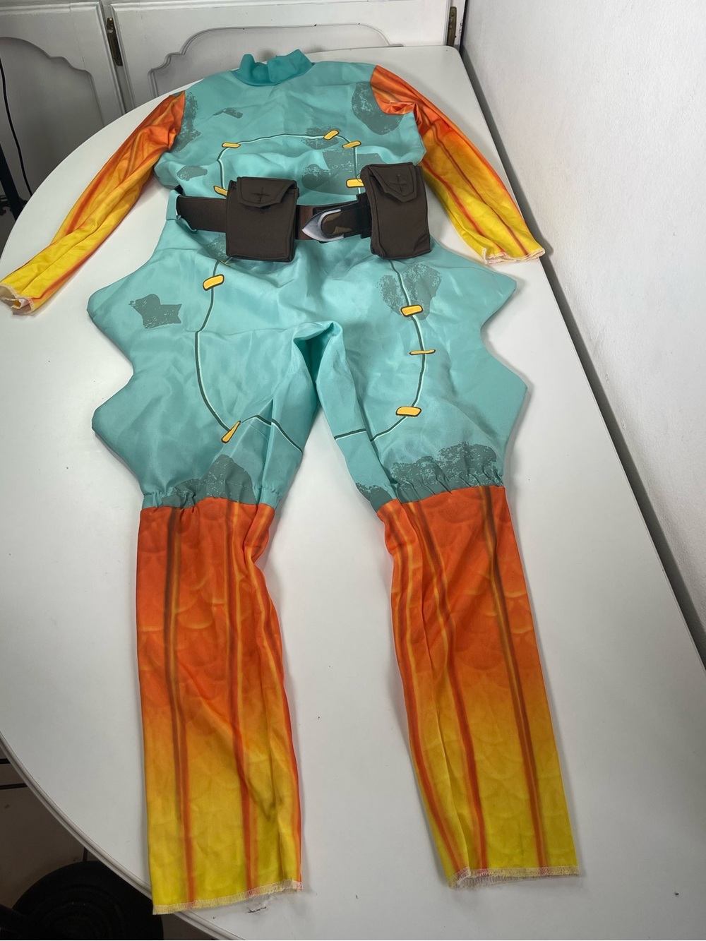 Fortnite Fishstick Child Costume Jumpsuit Kids Large 10/12 Halloween